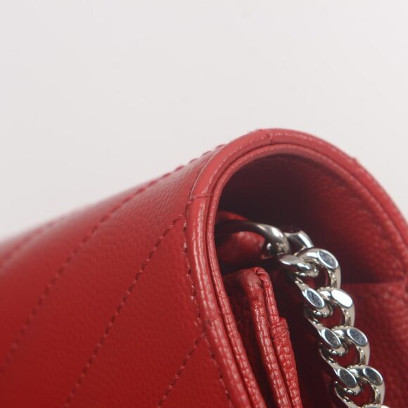 ♥️Saint Laurent Paris Envelope Red Small Leather Shoulder Bag♥️ - Picture 11 of 16